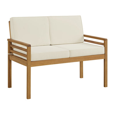 Furniture Aamori Acacia Wood Outdoor Couch by Latitude Run