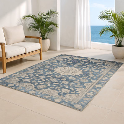 Tabriz Beige Indoor and Outdoor Area Rug