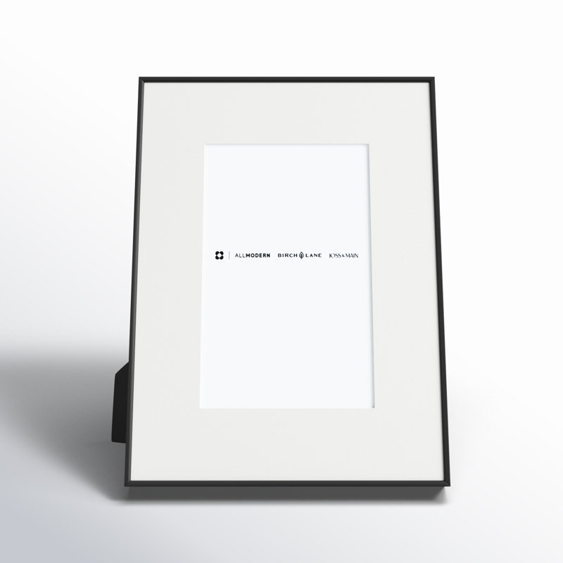 Feronia Metal Picture Frame with Mat, Black, 5" x 7"