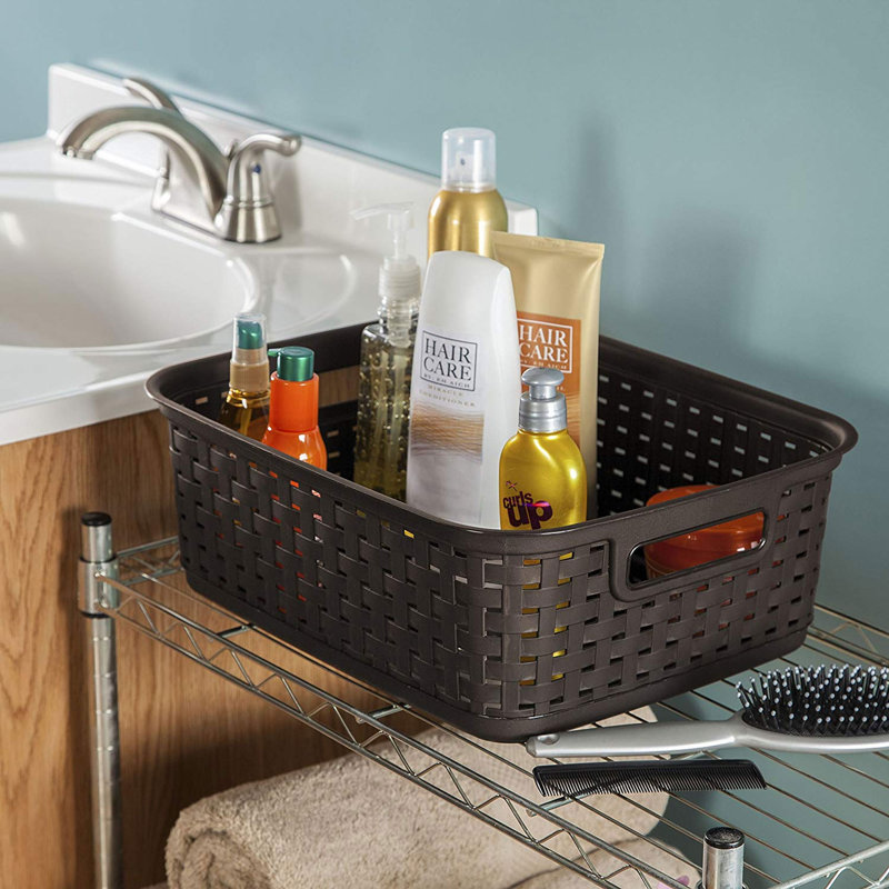 Sterilite Small Weave Basket, Decorative Storage Bin, Organize the Closet, Bathroom or Classroom