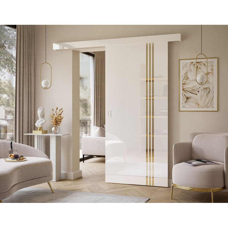 Deanna Sliding Door, High Gloss White