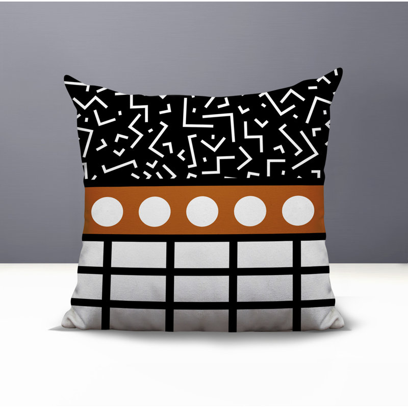 Oreiller carré réversible intérieur / extérieur Poptik, Orange, Carré 20 po