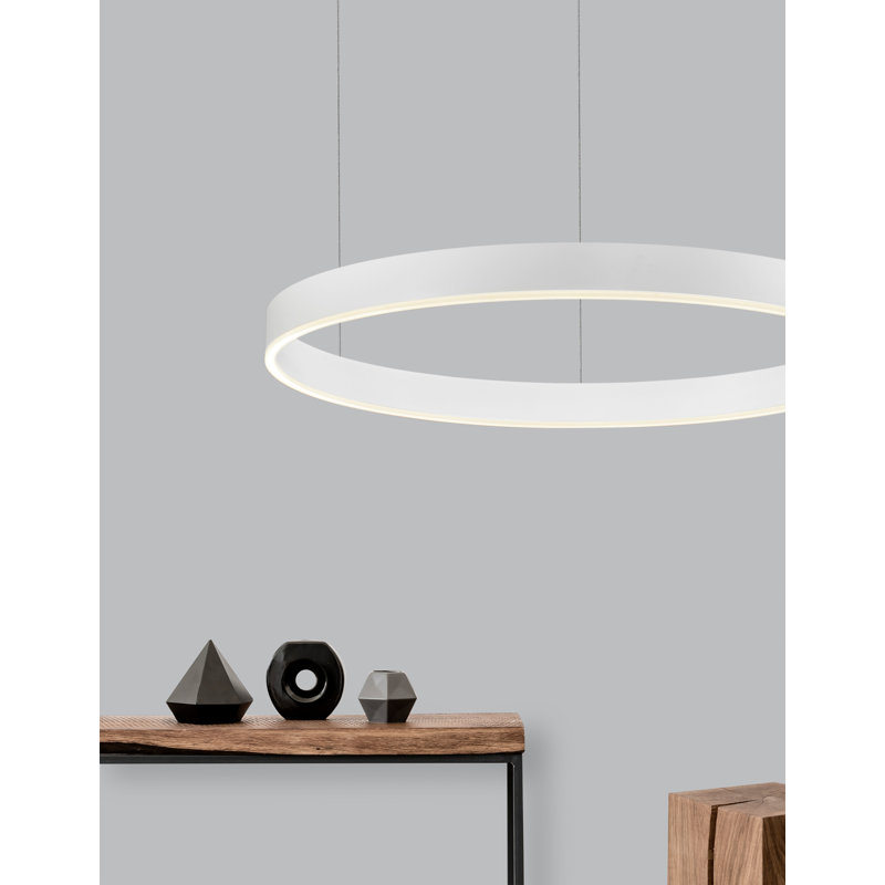 1 - Light LED Single Pendant, 5.5cm H x 80cm W x 80cm D, White