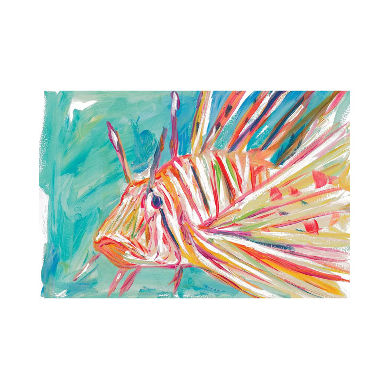 Colourful Fish by Andy Beauchamp - Wrapped Canvas Painting, 20.32 cm H x 30.48 cm W