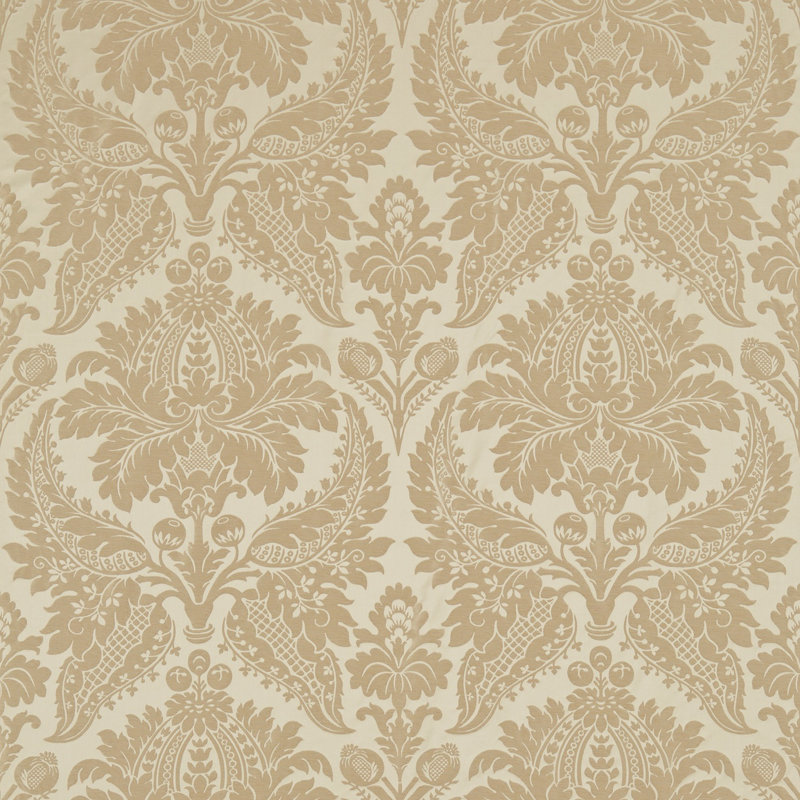 Malmaison Damask Fabric, Pale Gold