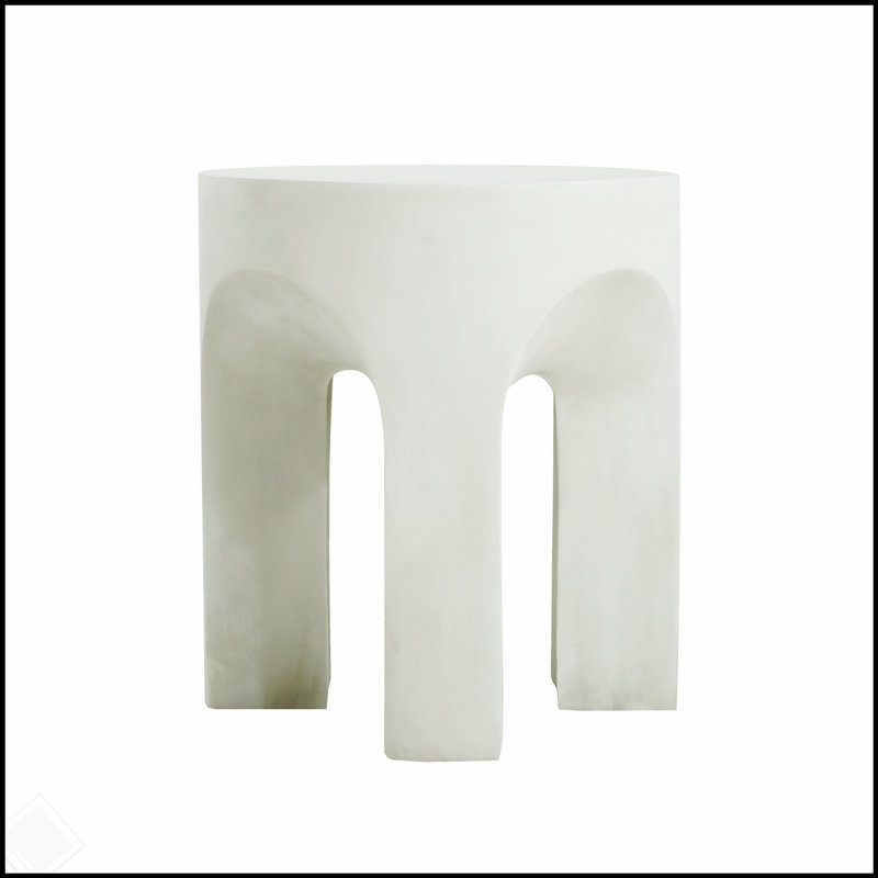 Table d'appoint à plateau rond minimaliste blanc MGO pour l'intérieur et l'extérieur, durable et légère
