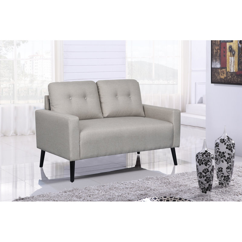 Ratcliffe Upholstered 55'' Loveseat, Beige/Light Gray