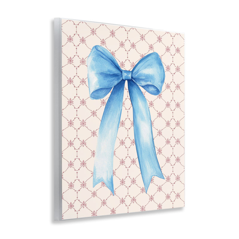 «Blue Bow on Rose Quilt», plaque murale par Petal Prints Design