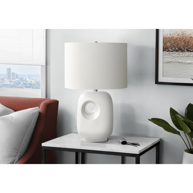 Lampe de table contemporaine et moderne, Blanc / argenté