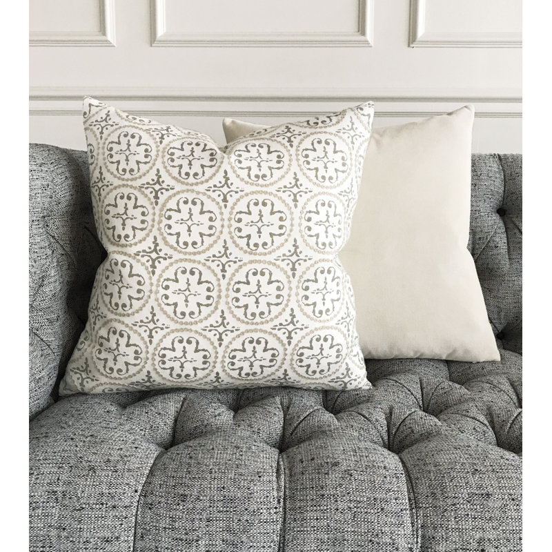 Velvet Square Pillow Cover & Insert, Plush Sea Salt, Feather
