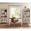 2 Piece Office Set, 56" Executive Desk & Set Of 2 Bookcases With Glass Doors, White