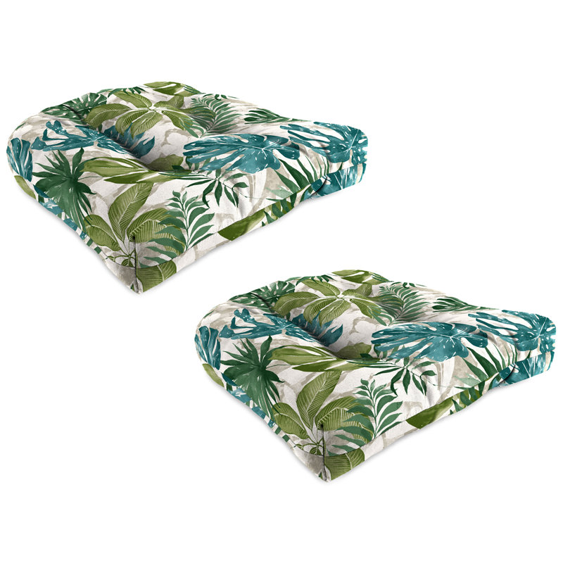 18" x 18" Contoured Outdoor Wicker Seat Cushion (Set of 2)