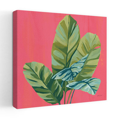 Île Botanica II, plante abstraite vibrante, art mural tropical