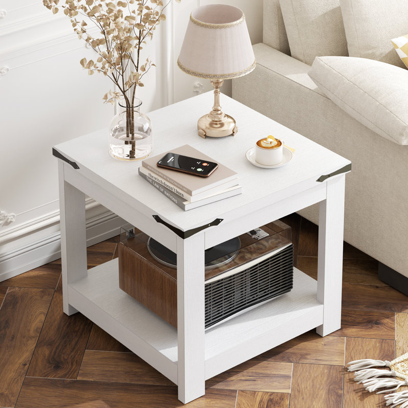 Table de bout carrée 20 po x 20 po, Blanc