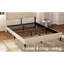 Structure de lit plateforme double avec tête de lit et station de charge, revêtement en velours beige, bruit, facile à assembler, aucun sommier requis, lattes en métal pour le support du matelas - dans la tête de lit,-2075191667