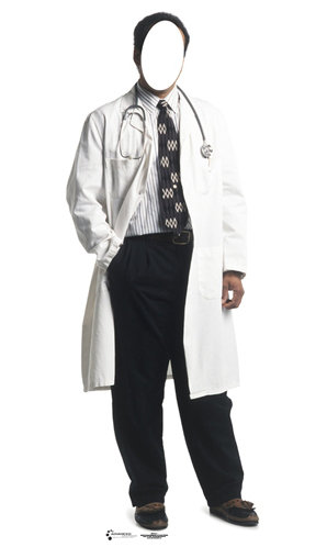 Life-Size Doctor Stand-In Cardboard Cutout with Easel
