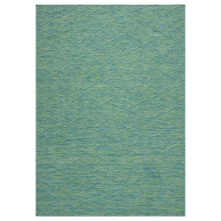 Modern Outdoor Geometric Area Rug, Non-Slip Washable Carpet