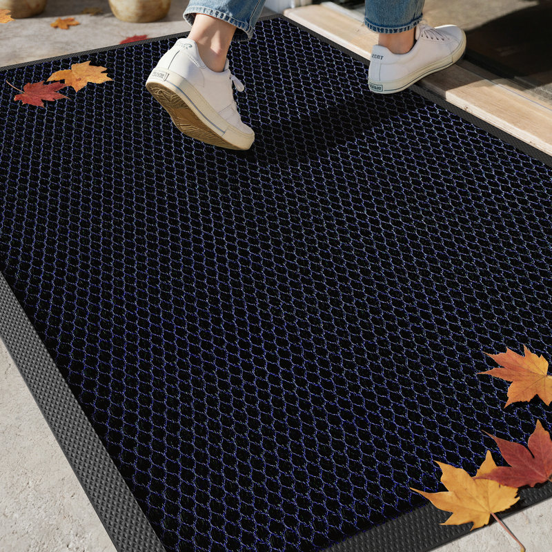 Paillasson antidérapant pour l'extérieur, L 36 po x L 60 po, Bleu