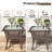 Outdoor Patio Brown PE Wicker Side Table With Glass Tabletop-281456856