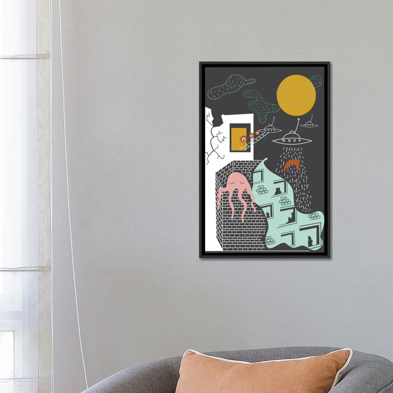 « facts », impression sur toile tendue, H 26 po x l 18 po x P 1,5 po, Toile avec cadre noir, Pas de tapis