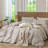 MooMee Gingham Duvet Cover Set with Zipper Closure 8 Ties 100% Washed Cotton Linen Like Breathable Lightweight-115836941-115836937