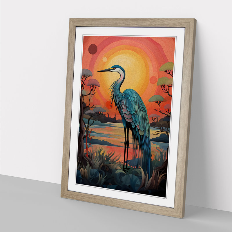 Heron Colour Field - Framed Print