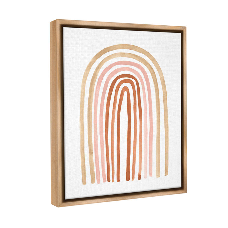 «Neutral Rainbow Arches» par Emma Scarvey sur toile, Cadre flottant orme Montalcino, H 21 po x l 17 po