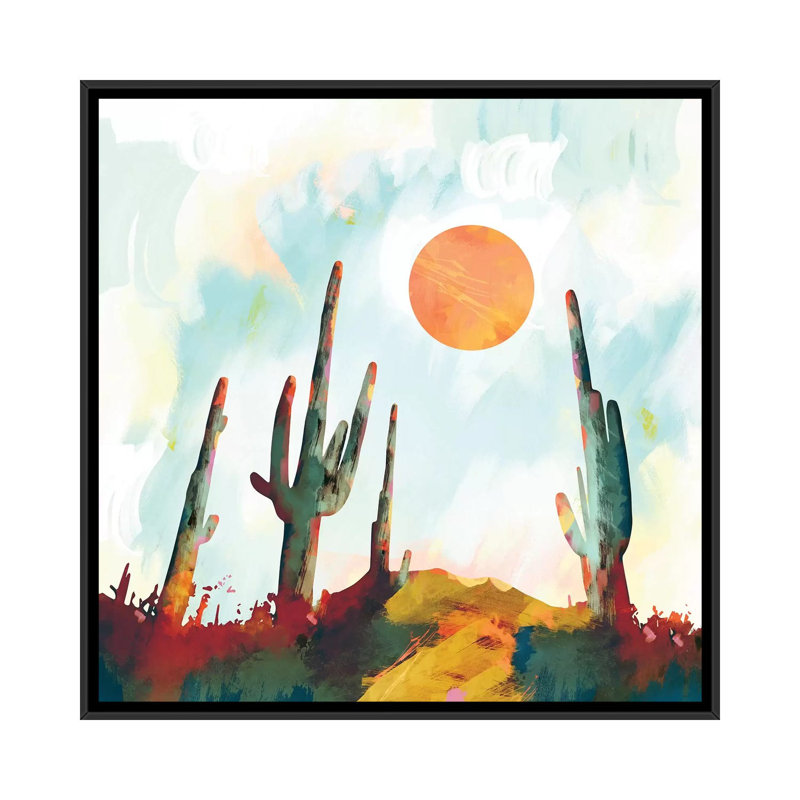 «Desert Day», reproduction d'impression, H 37 po x l 37 po x P 1,5 po, Pas de tapis, Toile avec cadre noir