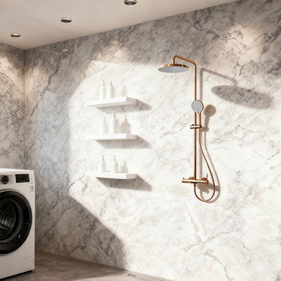 3-Function 10-Inch Rain Shower System With Handheld And Bathtub Waterfall Spout