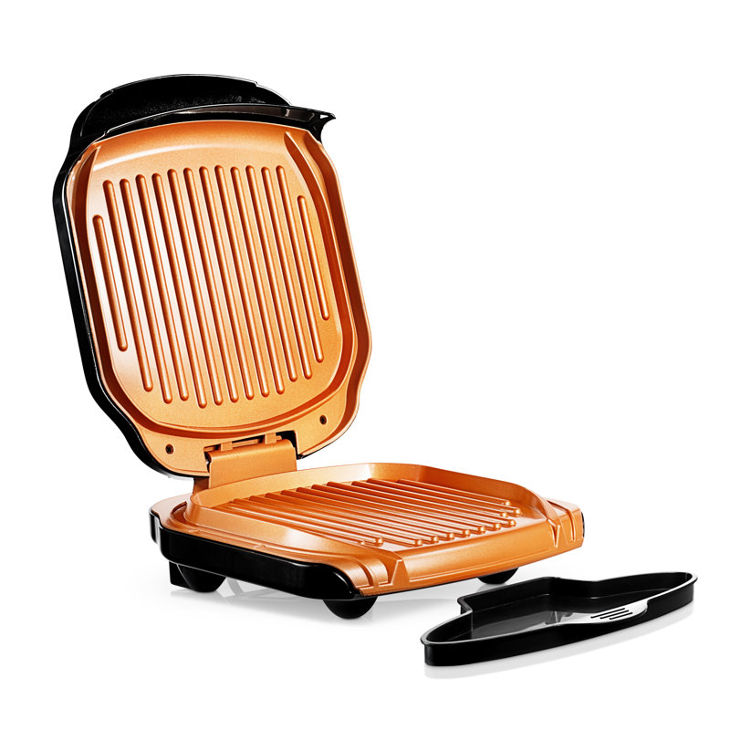 Gril électrique pliable antiadhésif pour sandwich et hamburger Ti Cerama Gotham Steel