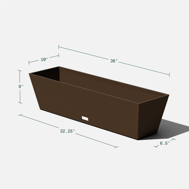Pure Series Window Box Planter, 9" H x 36" W x 10" D, Espresso