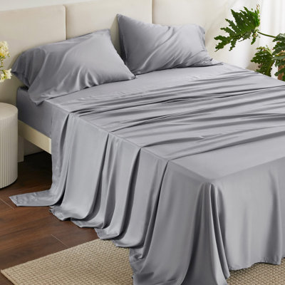 Bedsure Sheet Sets, Cooling Sheets, Rayon Derived from Bamboo, Breathable & Soft, Deep Pocket Up to 16 Inches