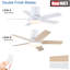 Ventilateur de plafond encastré blanc mat 42 po avec lumière DEL, télécommande et 5 pales deux tons Cryise-249509647-249509644-249509642
