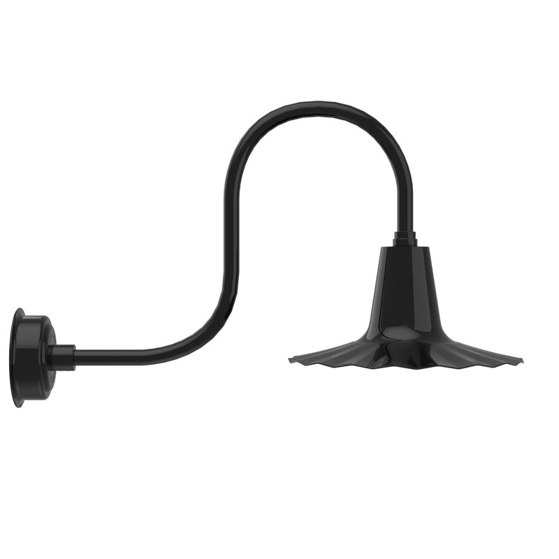 Luminaire de grange d’extérieur à del lris, H 7,5 po x l 16 po x P 16 po, Noir