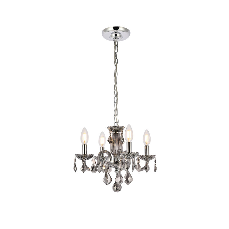 Jaquelin 4 - Light Dimmable Classic / Traditional Chandelier, Silver