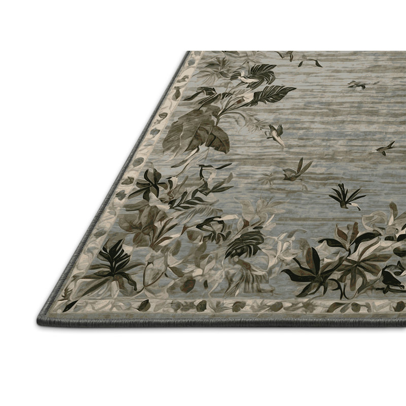 Tapis brun soyeux et moelleux, Rond 6 pi