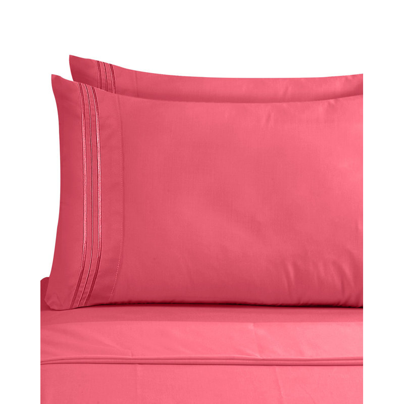 Taie d'oreiller en microfibre de qualité supérieure, Standard, Rose corail