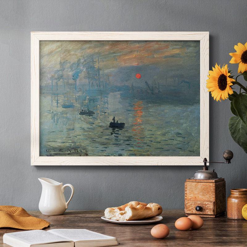 Lever de soleil encadré sur toile, H 14 po x l 20 po x P 1,5 po, Blanc