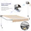 Topbuy 116'' W D Nylon Cover Retractable Patio Awning-95985276