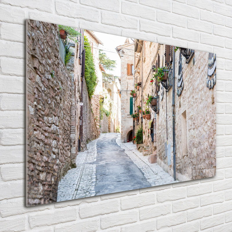Glass Print Wall Art 100X70cm Image Printed On Glass Decorative Wall Picture Behind Toughened / Tempered Safety Real Glass For Kitchen & Living Room Theme:City Alley