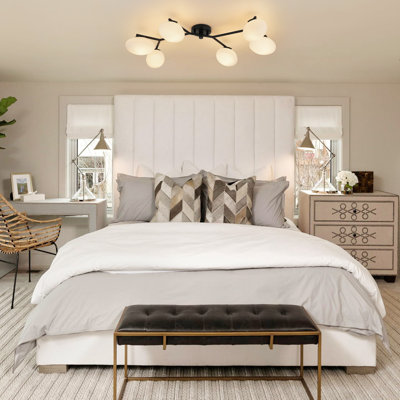 6-Light Dimmable Linear Semi Flush Mount