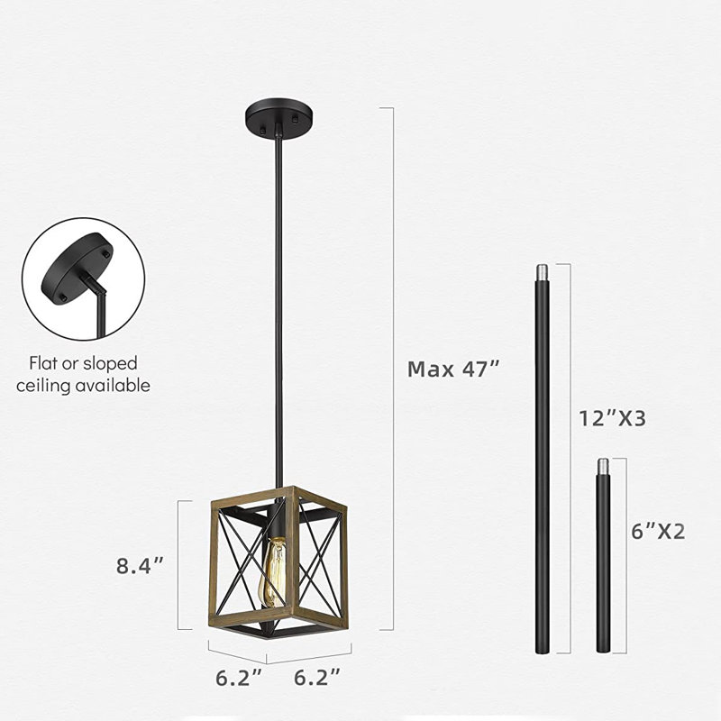 1 - Light Matte Black Lantern Pendant