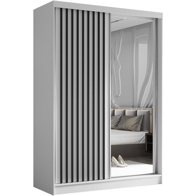 Ascher 2 Door Sliding Wardrobe, Gray