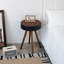 Table d'appoint ronde de 15,7 po Farmhouse avec motif sculpté, pouvant servir de table de bout-129858022