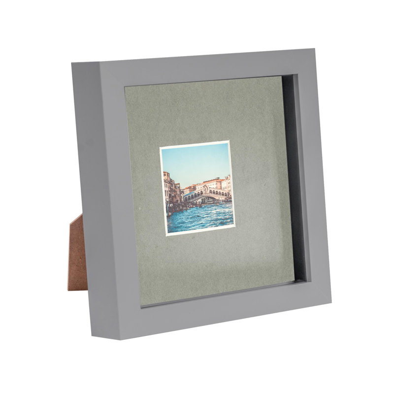 3D Box Photo Frame Mount, 3" x 3", Grey