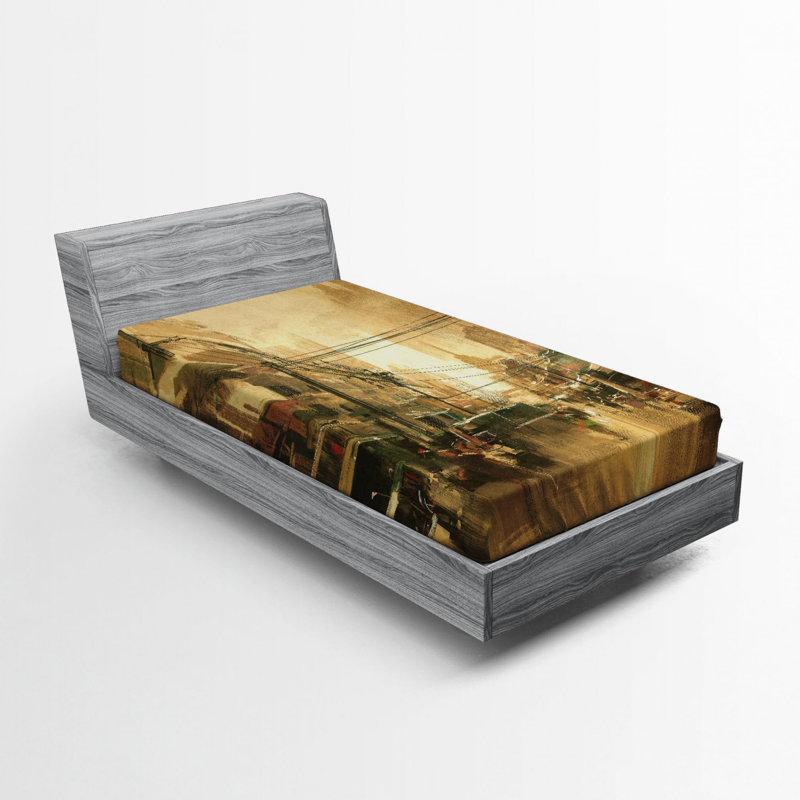 Drap-housse en microfibre Old City Street, Drap-housse de taille simple