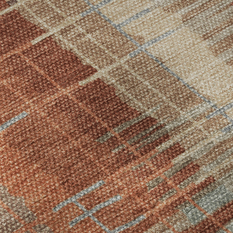 Premium Machine Washable Mayfield AMF2261 Striped Rug, 2'3" x 7'6" Runner, Khaki