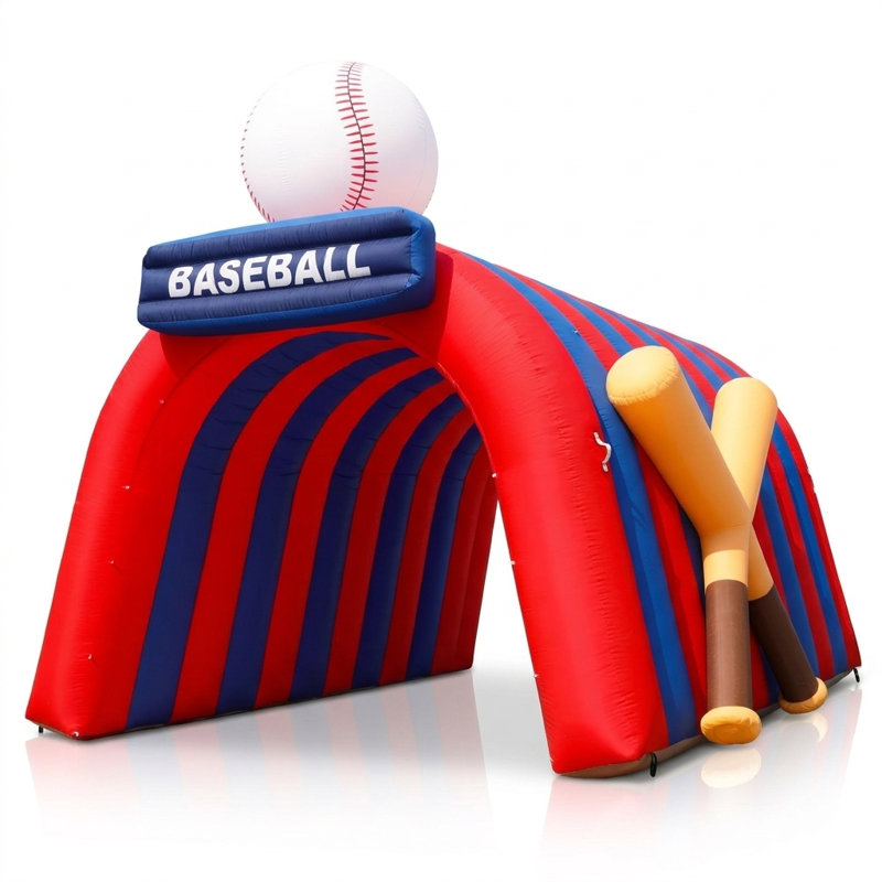 Wellcomer 16FT Inflatable Baseball Tunnel Entrance with Built-in Blower, Tunnel Tent for Sports Events & Themed Walkways