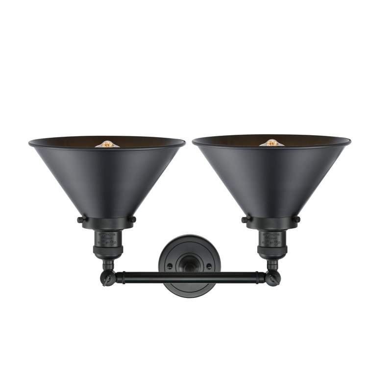 Éclairage pour salle de bain à intensité variable 2 lumières Reppert, Noir mat, Noir mat, Ampoule DEL 6 watts Vinage
