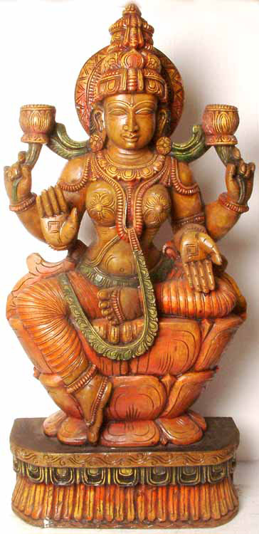 Sculpture en bois faite à la main - belle déesse Bejewellé qui domine nos cœurs, décoration de table sculptée de manière complexe, autel inspirant pour la maison